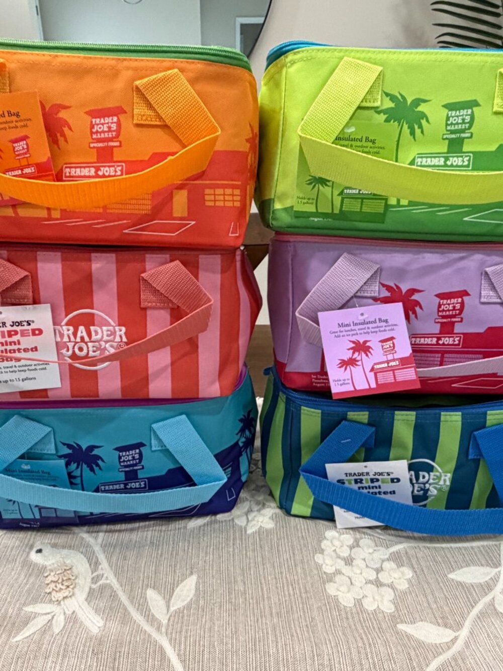 LOT OF 6 Trader Joe's Mini Insulated Cooler Bags Viral Summer 2026 NWT